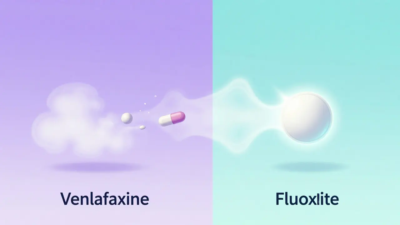 Comparison of fast and slow dissolving pills illustrating medication half-life